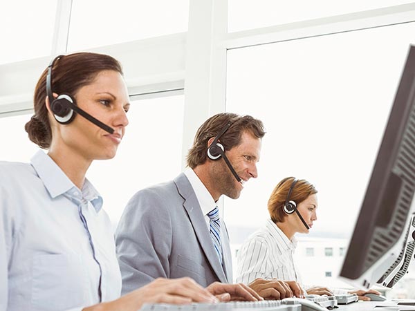 People working in a call centre