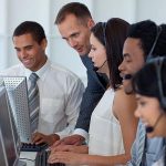 People working in a call centre