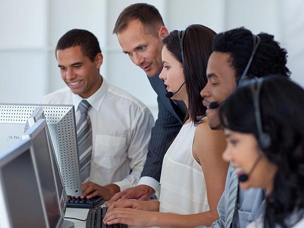 People working in a call centre