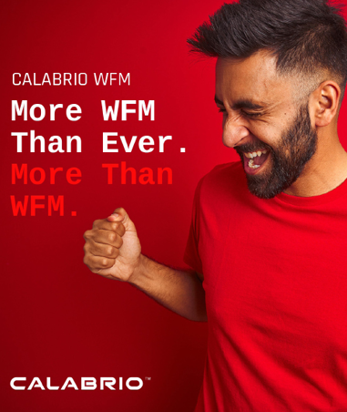 Man in red celebrating Calabrio's WFM