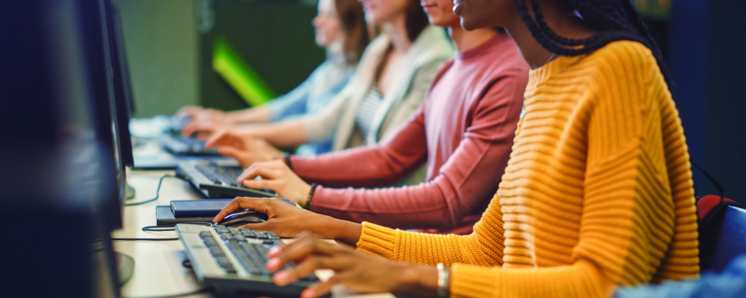 Part-time agents at desk in office